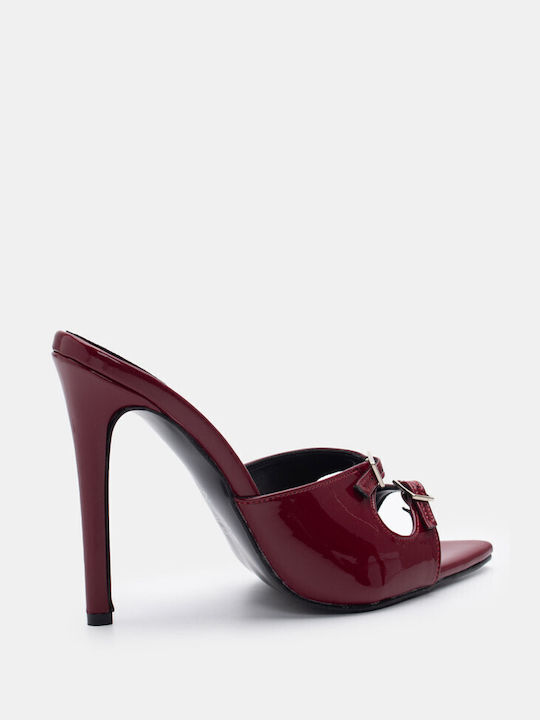 Luigi Heel Mules Burgundy