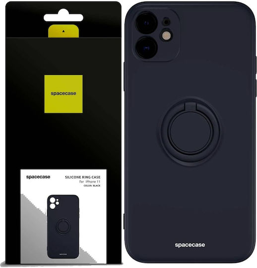 Spacecase Silicone Ring Back Cover Metallic Black (iPhone 11)