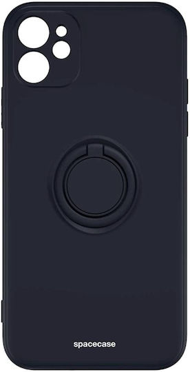 Spacecase Silicone Ring Back Cover Metallic Black (iPhone 11)