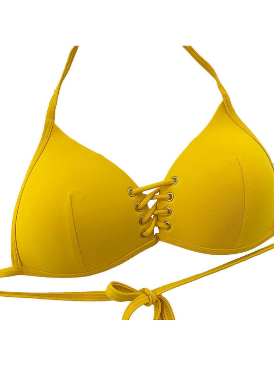 Set Bikini Τριγωνάκι Ψηλόμεσο Κίτρινο