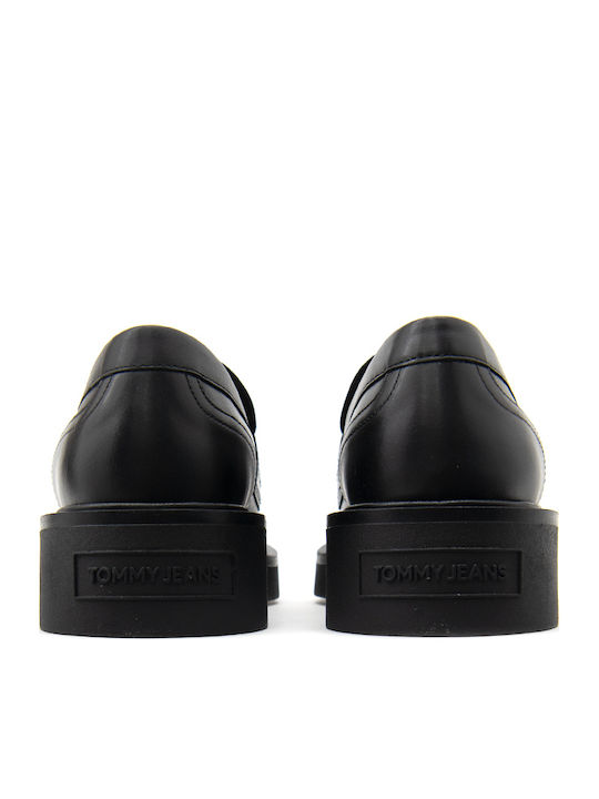 Leather Women's Loafers in Black Color