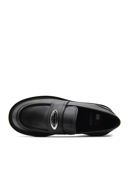 Leather Women's Loafers in Black Color