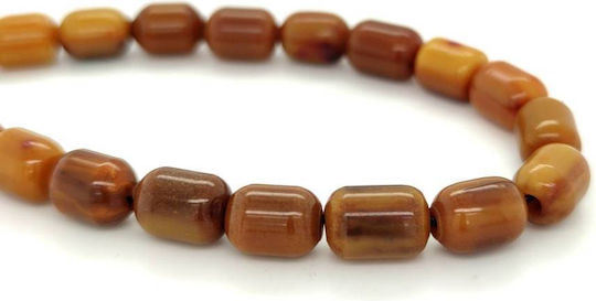 Kompologadiko Silver Worry Beads with Tassel with 33 Beads Yellow