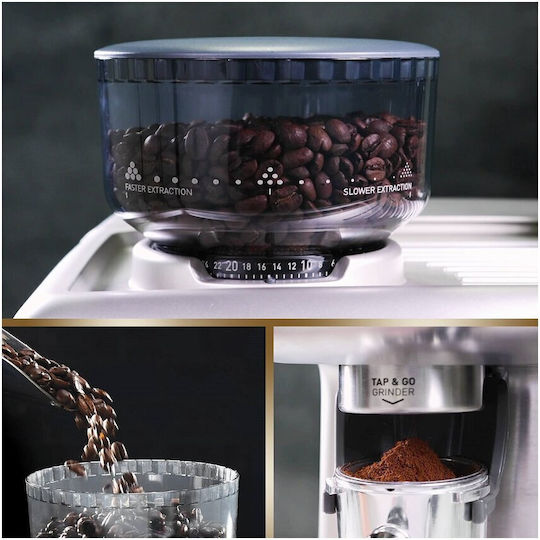 Breville Barista Max VCF126X Automatische Espressomaschine 1250W Druckreiniger 15bar mit Mahlwerk Silber VCF126X