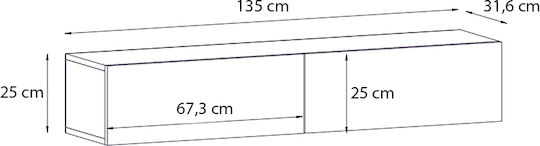 Елемент За Телевизор Aristo с LED Осветление Черен М135xД31.6xВ25cm