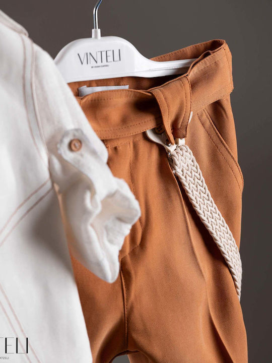 Vinteli Baptism Suit with Vest for Boy White