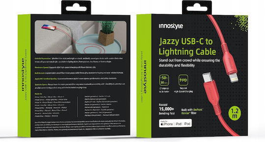 Innostyle Regular la Cablu Lightning Roșu 1m (ICL120tCRL)