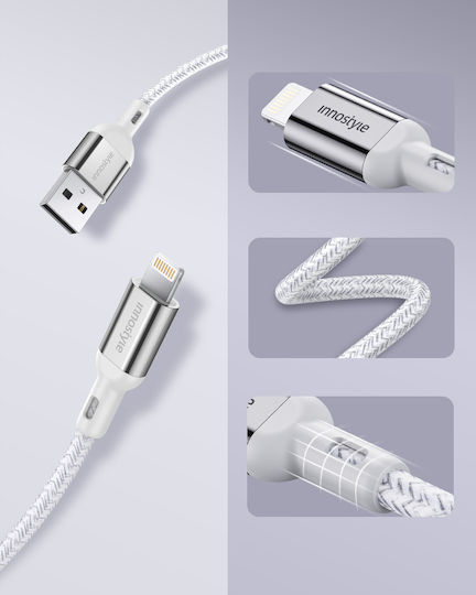 Innostyle USB-A to Lightning Cable Ασημί 2m (IAL150ALSLV)