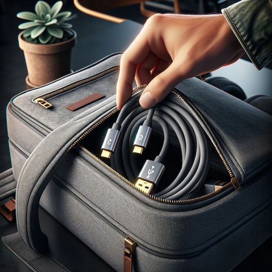 USB 2.0 Cable USB-C male - USB-C 240W Γκρι 1m CO2-0005