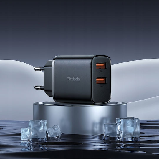 Mcdodo Ladegerät ohne Kabel mit 2 USB-A Anschlüsse 12W Schwarzs (CH-5070)