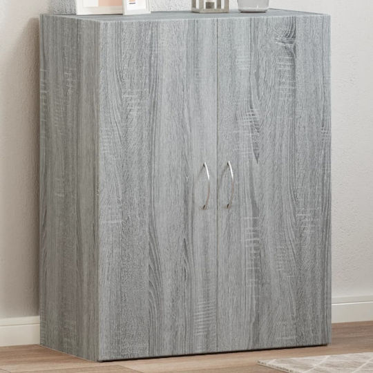 Дървен Офисен Шкаф Сив 60x32x77.5см