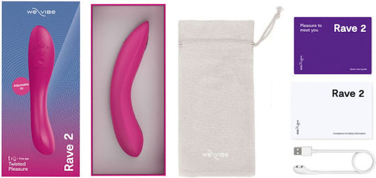 We-Vibe Rave 2 Vibrator G-Spot with Remote Control 21.7cm Pink