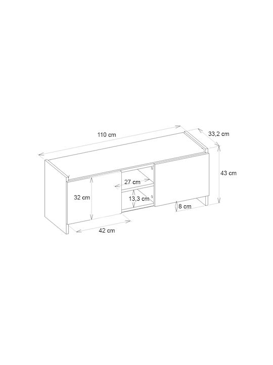 Suport pentru pantofi Verly L110xW33.2xH43cm