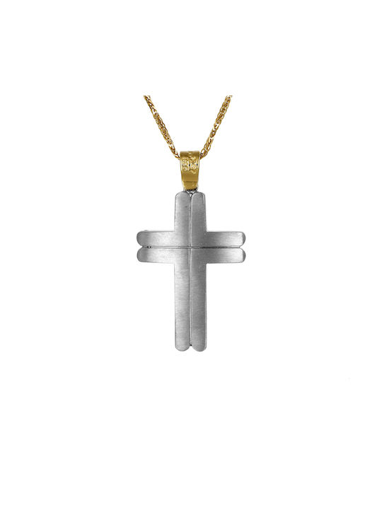 Men's Gold Cross 14K Double Sided