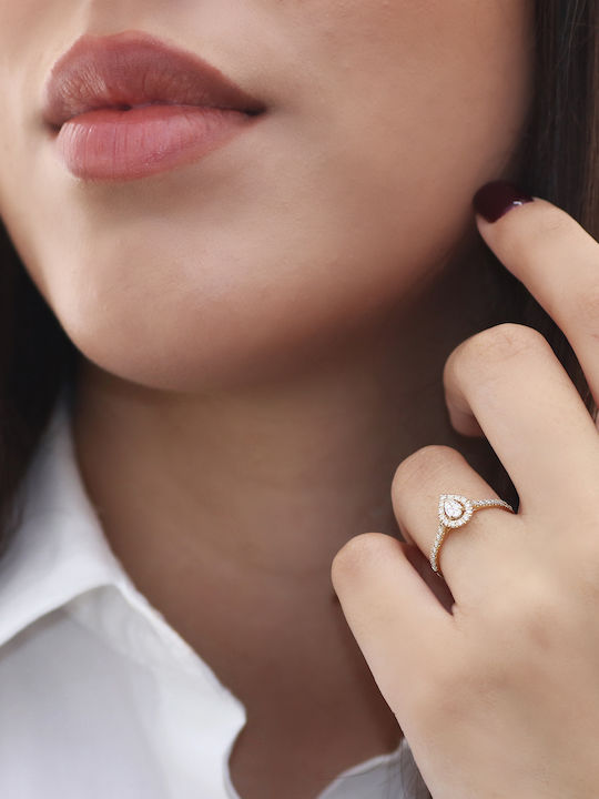 Einzelstein aus Gold 18K mit Diamant