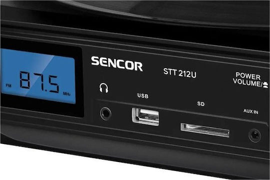 Sencor STT 212U Turntables with Preamp and Built-in Speakers Black