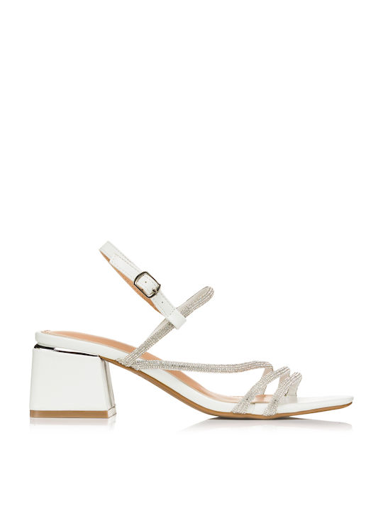 Mix Feel Women's Sandals with Strass White