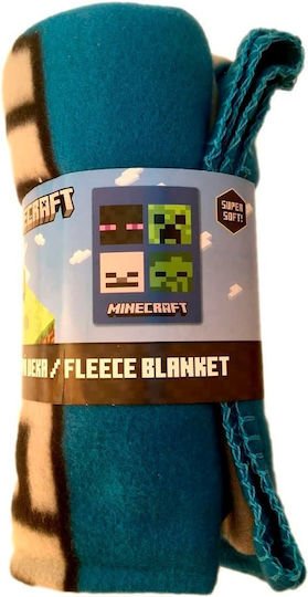 Minecraft Blanket Fleece Blue 100x150cm