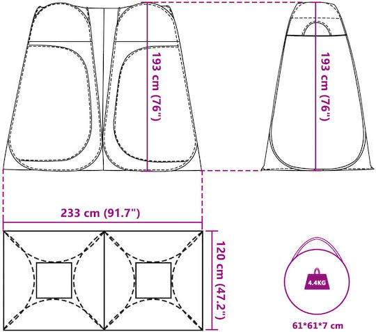 vidaXL Camping Tent Pop Up Green for 1 Person
