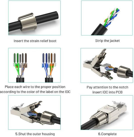 Ez-rj457stl Cat.7 Rj45 Θωρακισμένο Βύσμα
