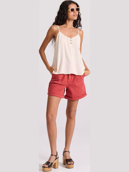 Women's Jean High-waisted Shorts Red