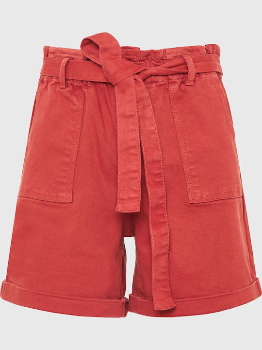 Women's Jean High-waisted Shorts Red
