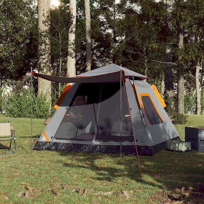 vidaXL Cort Camping Gri 3 Sezoane pentru 5 Persoane