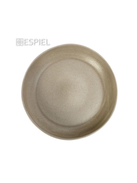 Espiel Noah Plate Soup Ceramic Beige with Diameter 23.5cm