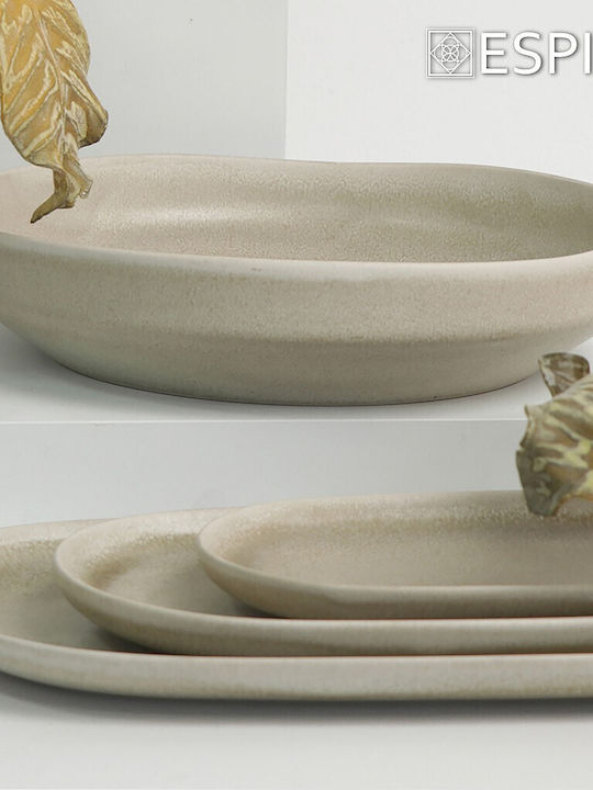 Espiel Noah Platou de Servire Oval Ceramică Bej 28.5x14buc 4buc