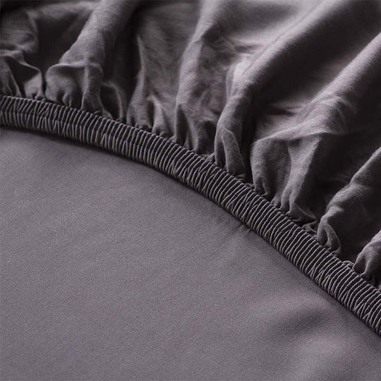 Hauz Σεντόνι King Size με Λάστιχο 200x200+40εκ. Grey