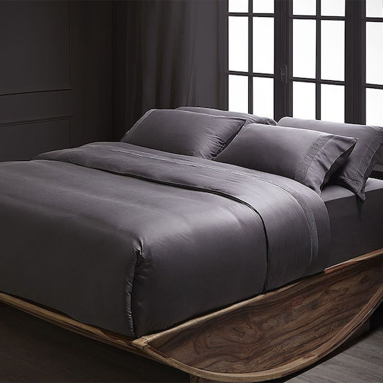 Hauz Σεντόνι King Size με Λάστιχο 200x200+40εκ. Grey
