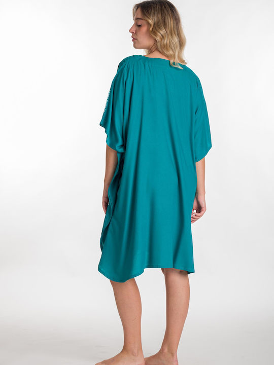 Rima Beachwear Feminin Scurt Caftan de Plajă Petrol