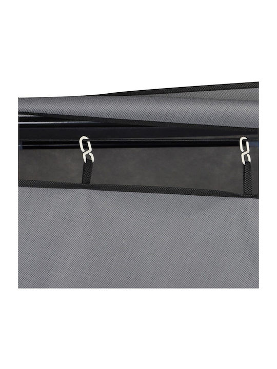 Saska Garden Fabric Wardrobe with Zipper and Shelves in Gray Color 168x45x172cm