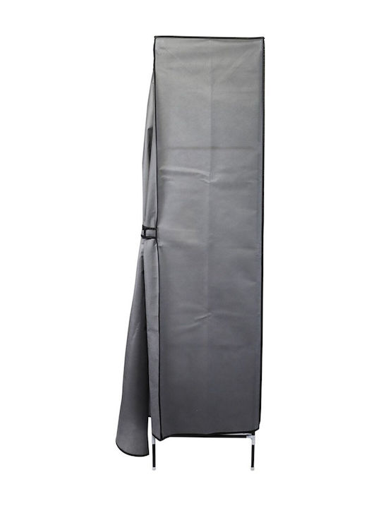 Saska Garden Fabric Wardrobe with Zipper and Shelves in Gray Color 168x45x172cm
