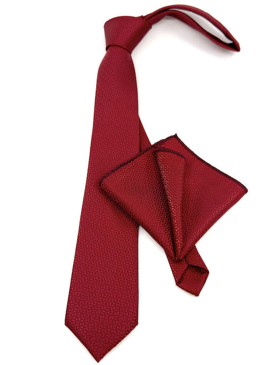 Legend Accessories Σετ Ανδρικής Γραβάτας με Σχέδια σε Κόκκινο Χρώμα