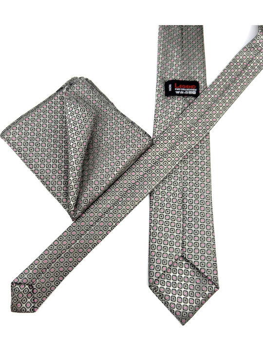 Legend Accessories Herren Krawatten Set Gedruckt in Gray Farbe