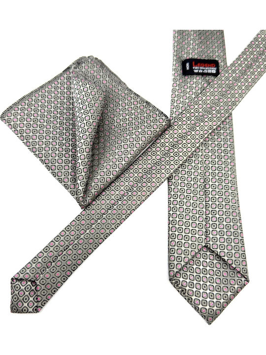 Legend Accessories Herren Krawatten Set Gedruckt in Gray Farbe