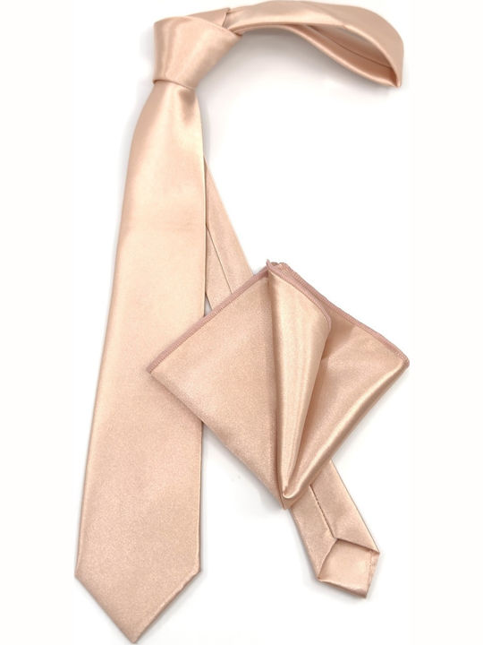 Legend Accessories Men's Tie Set in Orange Color ΩΜΑ PEACHPUFF