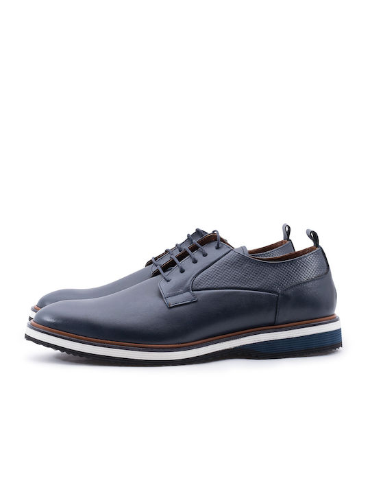 Fentini Men's Leather Casual Shoes Blue