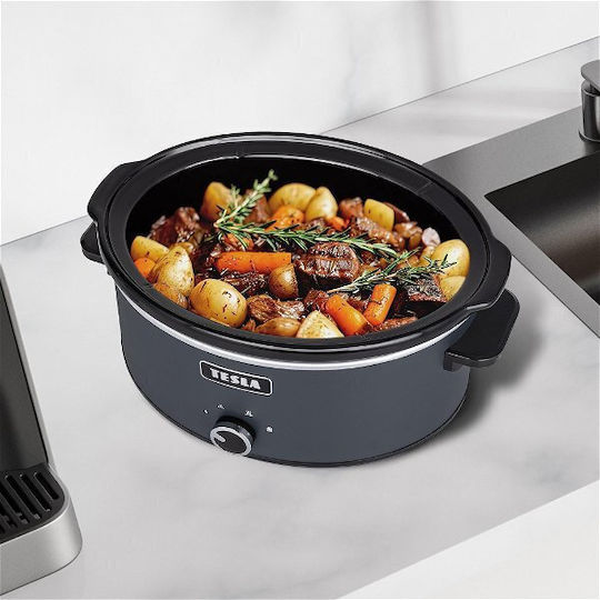 Tesla Electronics S500 Slow Cooker 270W με Χωρητικότητα 6.5lt Γκρι