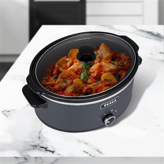 Tesla Electronics S500 Slow Cooker 270W με Χωρητικότητα 6.5lt Γκρι