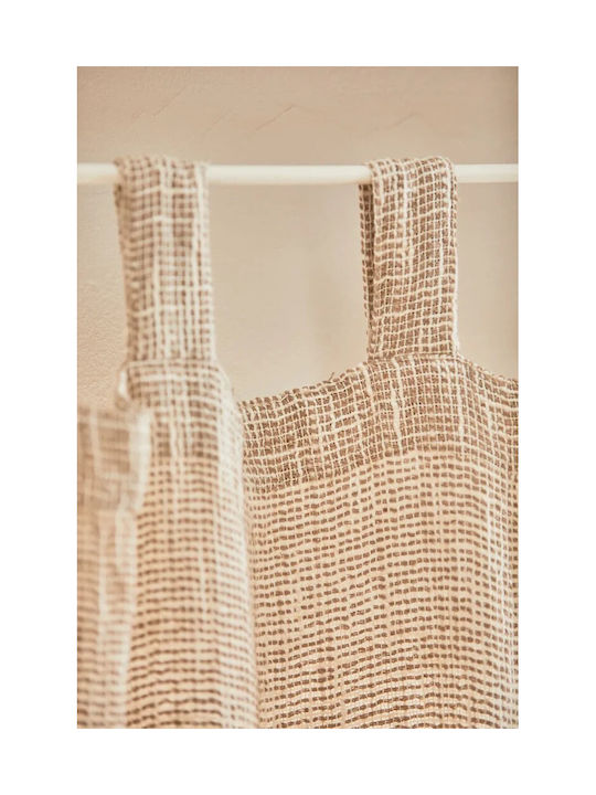 Calma House Vorhang für Fenster mit oberen Registern Beige 140x280cm