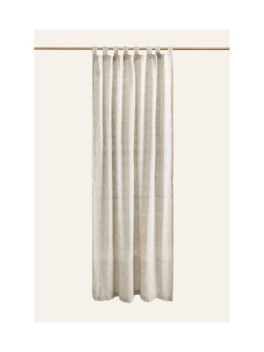 Calma House Vorhang für Fenster mit oberen Registern Beige 140x280cm