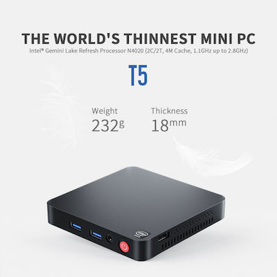 Beelink T5 Mini PC (Celeron N4020/4GB DDR4/64GB eMMC/W11 Pro)