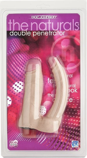 Doc Johnson The Naturals Vibrating Double Penetrator Διπλός Δονητής 15cm Flesh