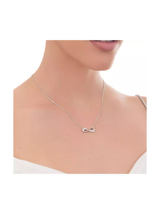 Oxzen Επιπλατινωμένο Halskette Unendlichkeit aus Silber mit Zirkonia