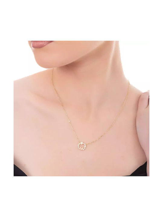 Oxzen Necklace with design Butterfly from Gold Plated Silver