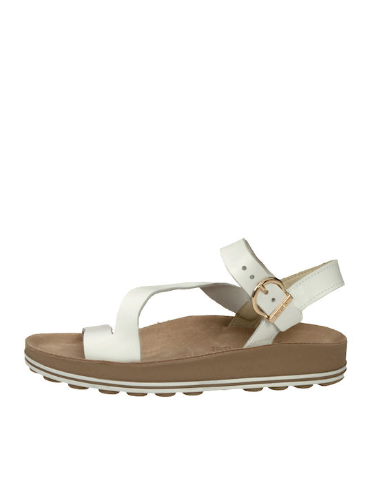 Fantasy Emma Sandale Casual Damă Din Piele Albe