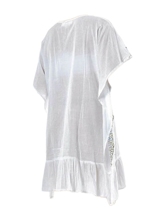 Verde Feminin Caftan de Plajă Alb