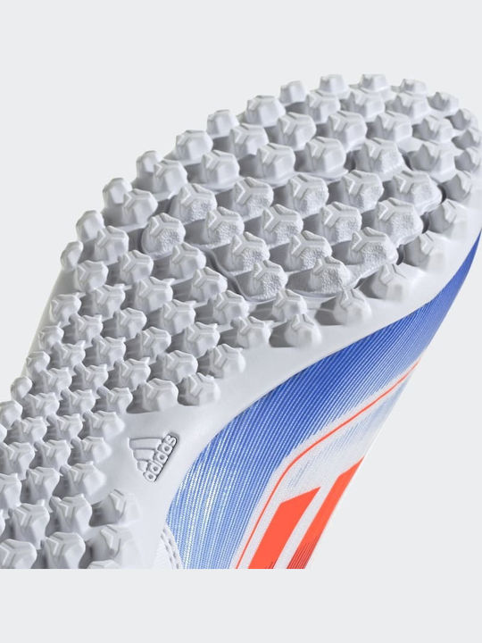adidas F50 Club Football Shoes with Molded Cleats Cloud White / Solar Red / Lucid Blue